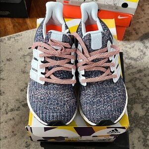 Adidas Kids' Navy and Coral Sneakers